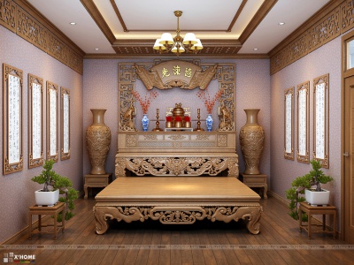 Những mẫu thiết kế nội thất trang nghiêm cho phòng thờ linh thiêng