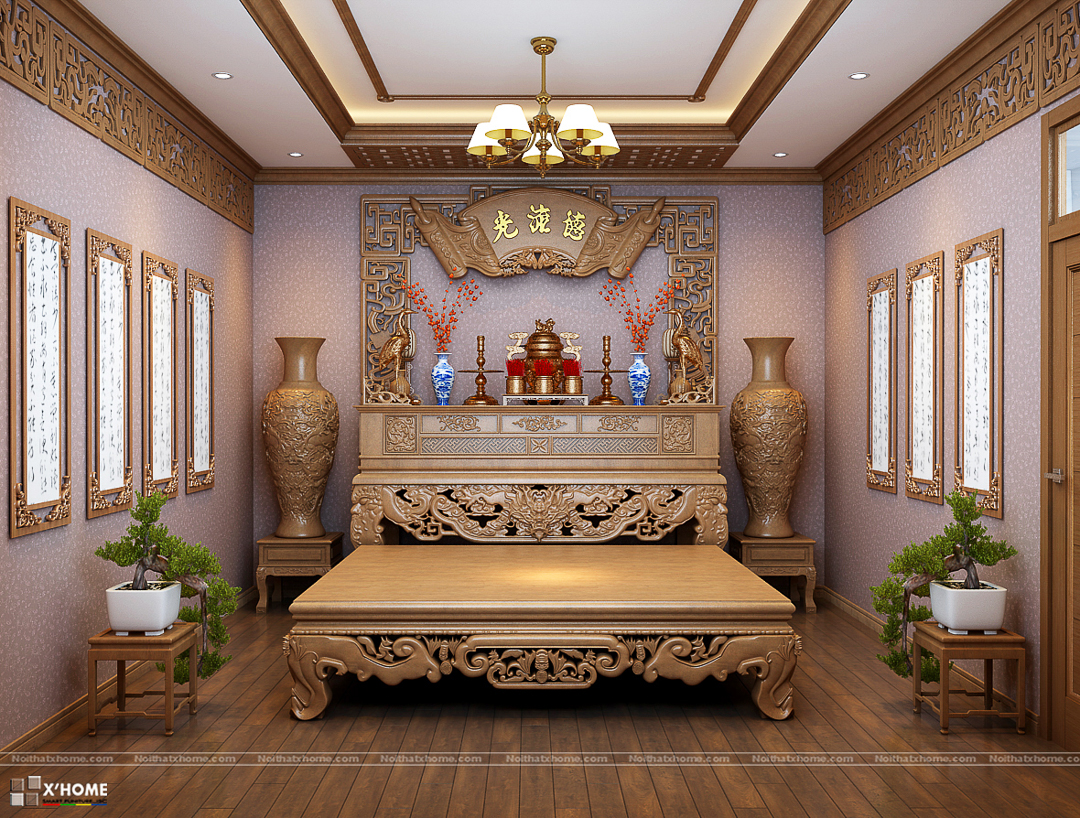 Những mẫu thiết kế nội thất trang nghiêm cho phòng thờ linh thiêng