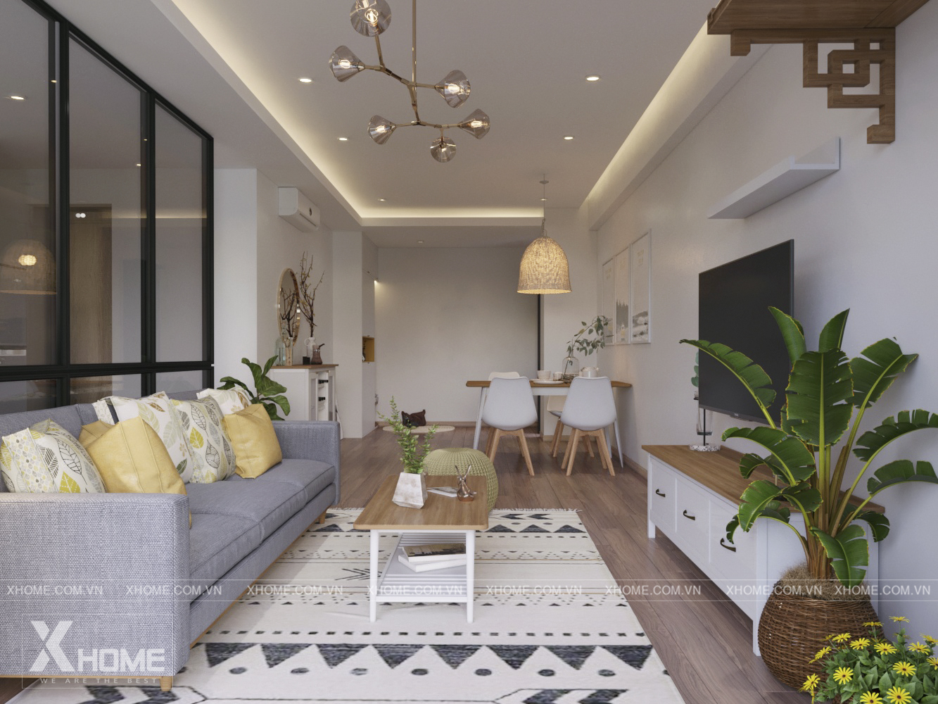 Thiết kế nội thất chung cư 70m2 B0305 đẹp, hiện đại – Chị Trang
